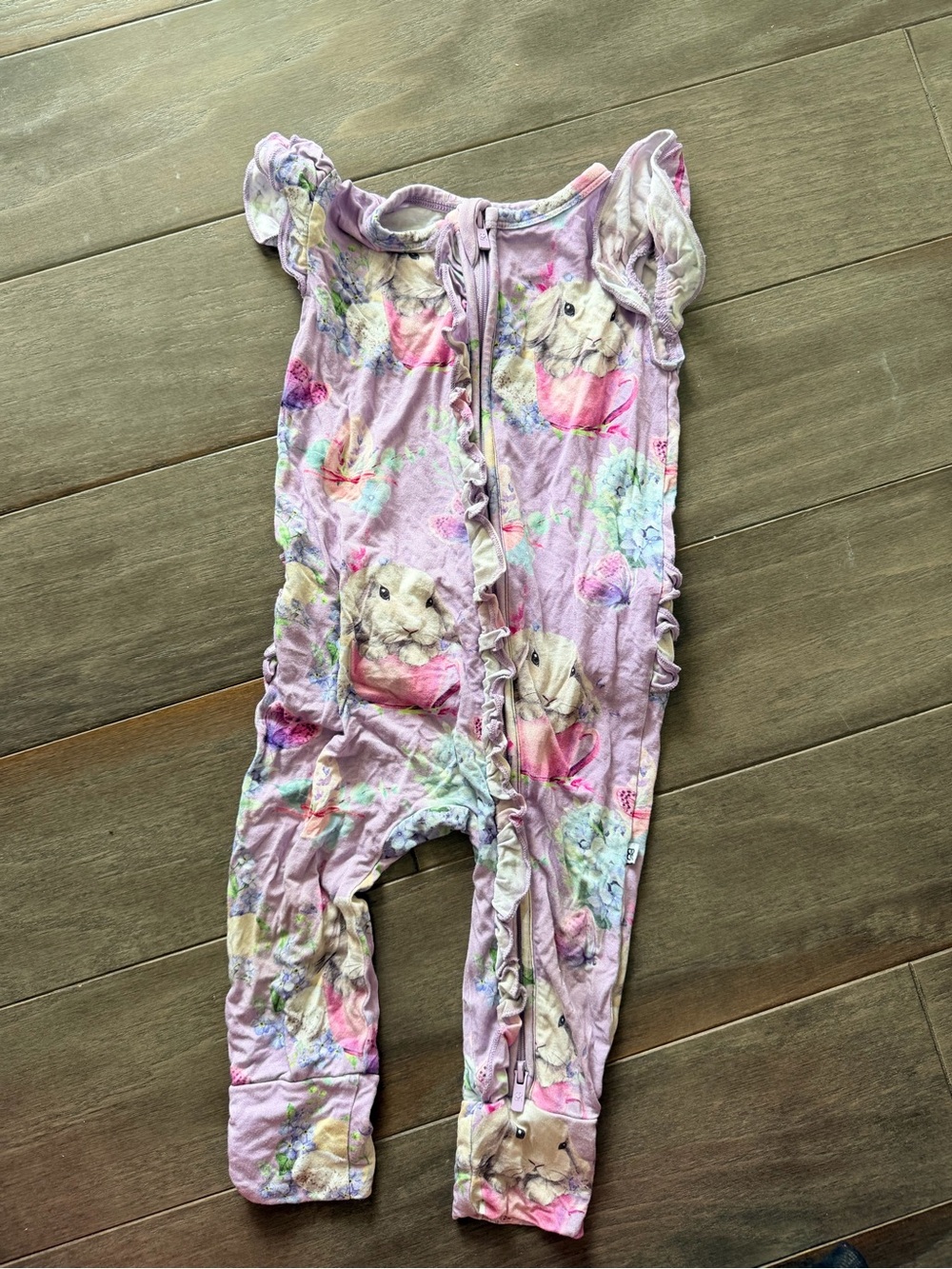 Bums & Roses Lavender Bunny Print One-Piece Romper